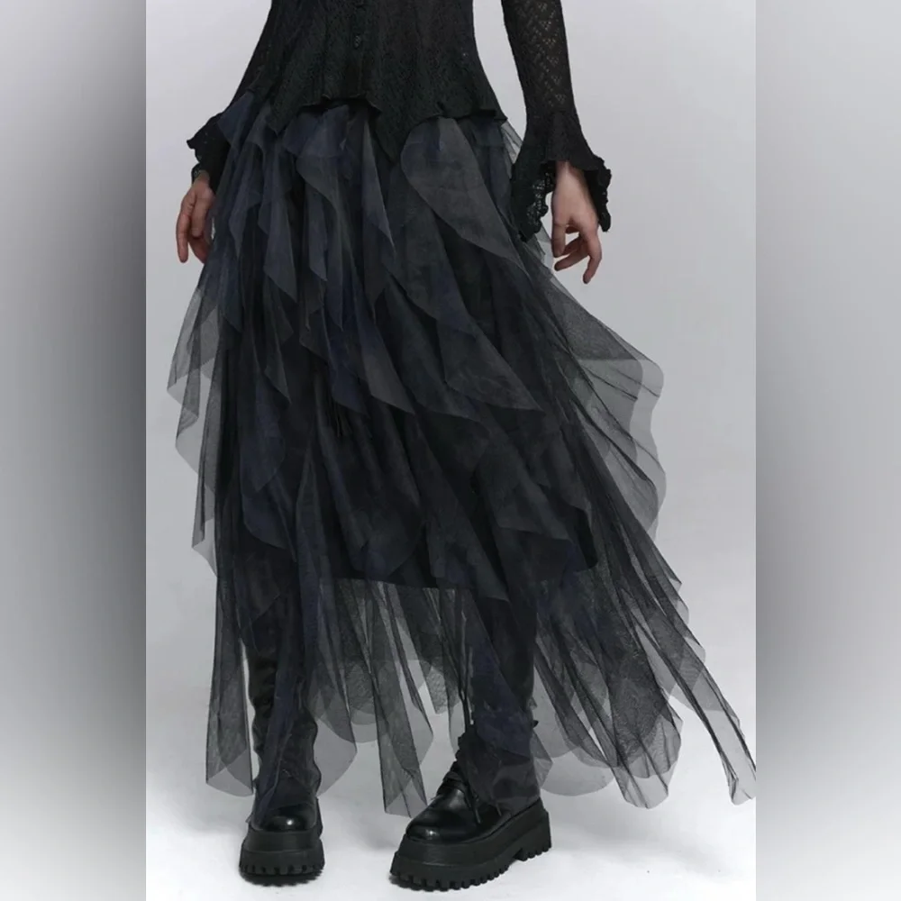 Black Tulle Tutu Skirt Witchy Vibes Whimseygoth Balletcore Sz L